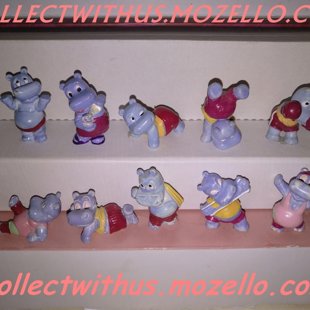 Тут еще нужен обруч бегемотихе в розовом, нужны весы,штанга